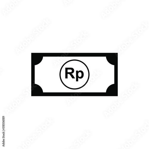 Indonesia Currency Icon Symbol, IDR, Rupiah Money Paper. Vector Illustration 
