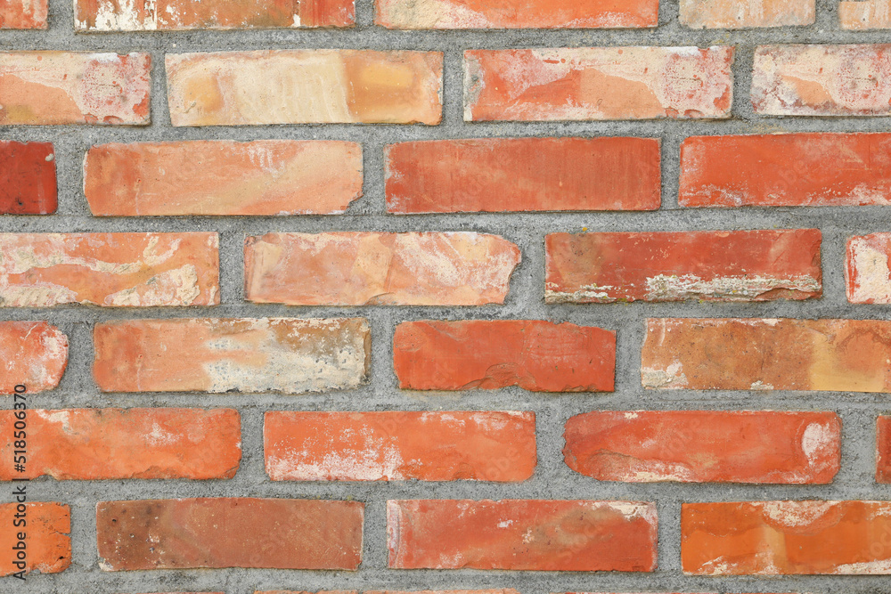 Texture of old red brick wall as background Texture of old red brick wall as background