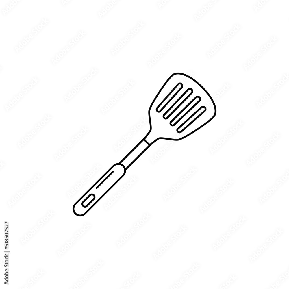 kitchen turner, turning spatula icon in line style icon, isolated on white background kitchen turner, turning spatula icon in line style icon, isolated on white background