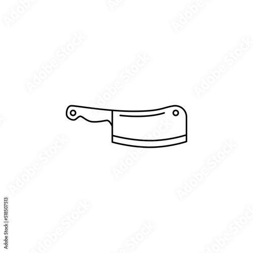 buthcer knife icon in line style icon, isolated on white background photo