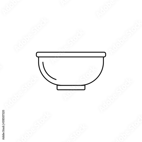 Bowl icon in line style icon  isolated on white background