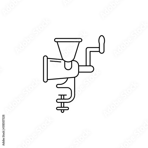 Food mincer, meat chopper, meat grinder icon in line style icon, isolated on white background