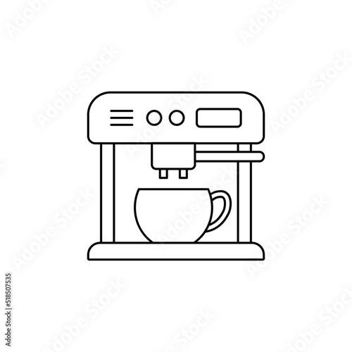 Coffee brewer icon in line style icon, isolated on white background