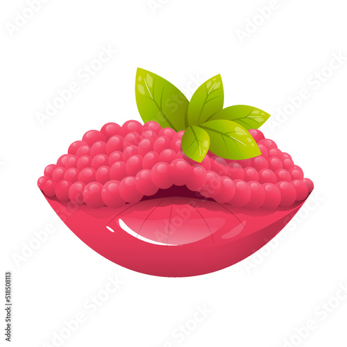 vetor crimson lips, summer abstraction, juicy shades of lipstick, bright makeup, raspberry