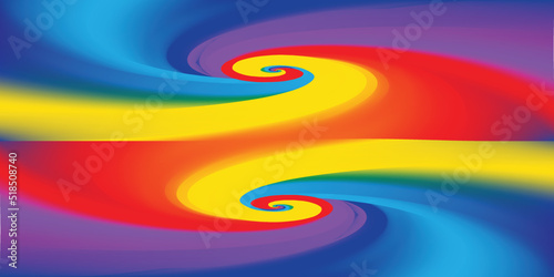 Abstract vector background with rainbow spirals and waves. Design for cover, wallpapers, packaging, presentations.