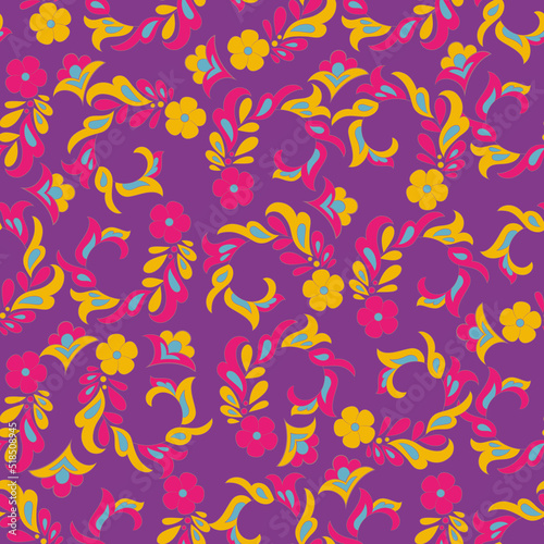 Seamless pattern with flowers. Vector Floral Illustration © antalogiya