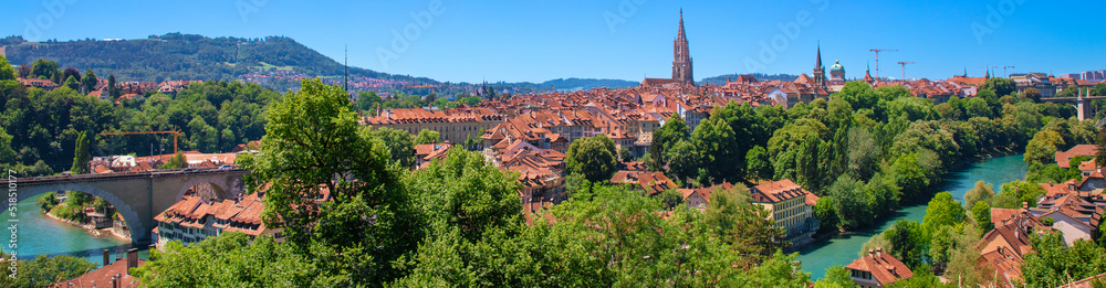 Fototapeta premium Panoramic view of Bern city