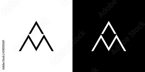 Modern and professional AM letter initial logo design