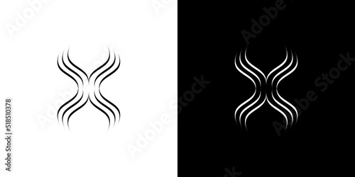 Unique and modern wavy initial letter X logo design