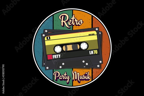 Retro Party Music Design Landscape