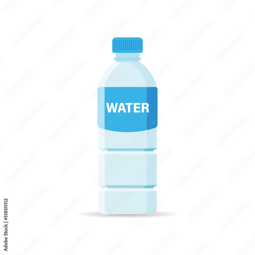 Water bottle icon in flat style. Fitness drink vector illustration on isolated background. Healthy beverage sign business concept. Water bottle icon in flat style. Fitness drink vector illustration on isolated background. Healthy beverage sign business concept.