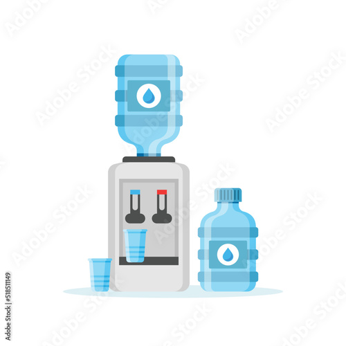 Water cooler icon in flat style. Beverage bottle vector illustration on isolated background. Office appliance sign business concept.