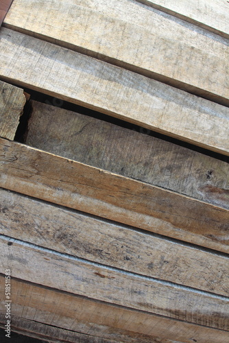 Close up of barrel made from wooden plank. Diagonal composition.