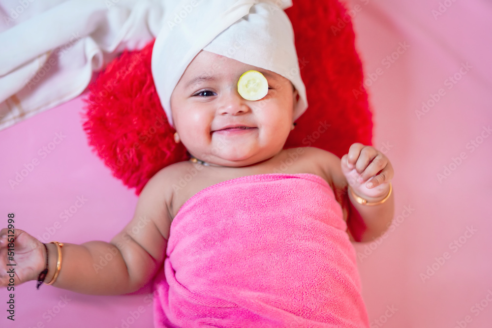 Cute indian little girl child doing make up Cute indian little girl child doing make up