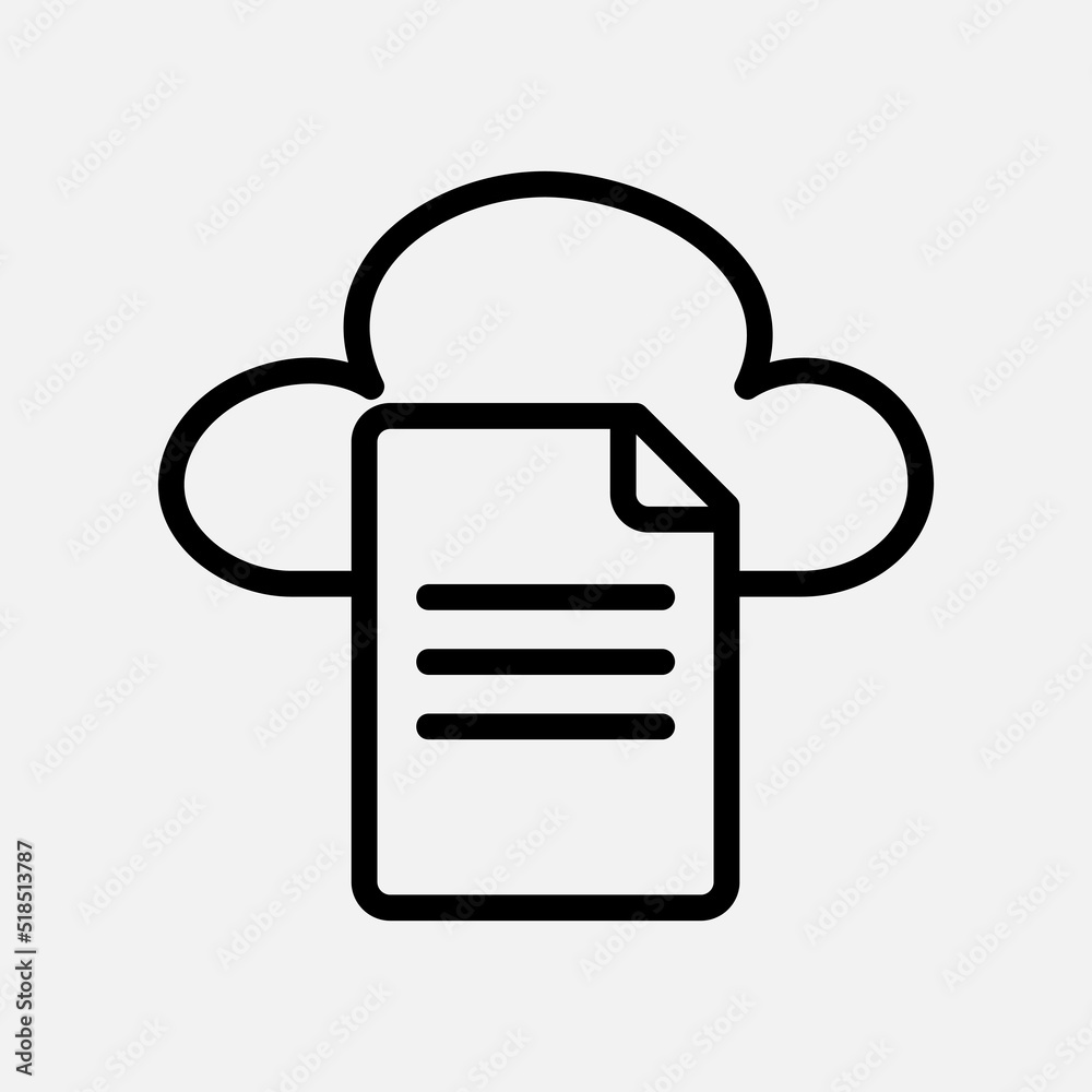 File icon in line style about cloud computing, use for website mobile app presentation File icon in line style about cloud computing, use for website mobile app presentation