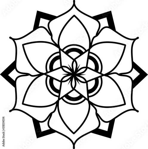 Mandala coloring simple and basic for beginners, seniors and children.