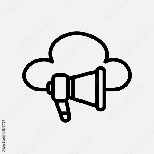 Marketing icon in line style about cloud computing, use for website mobile app presentation