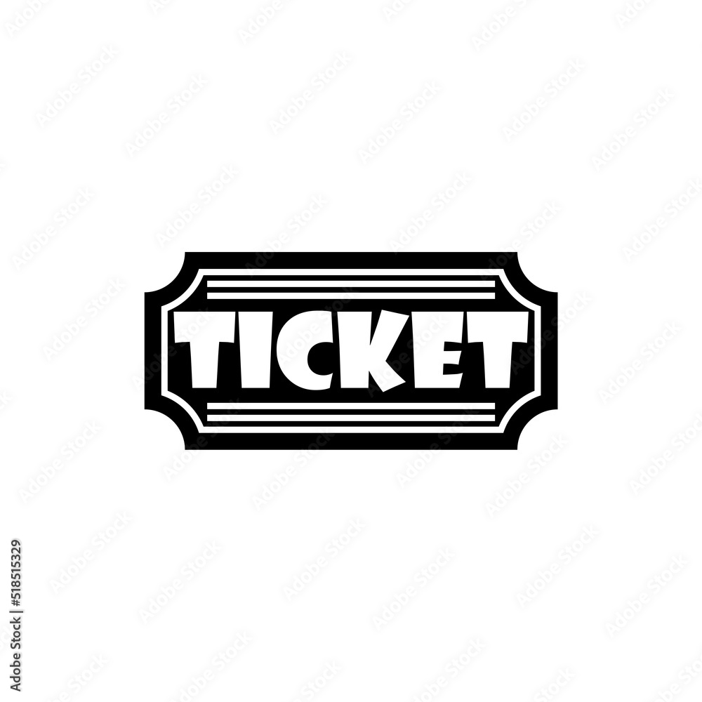 Simple ticket icon isolated on white background Simple ticket icon isolated on white background