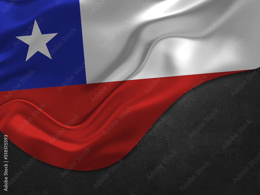 Chile Flag in Metal Style Chile Flag in Metal Style