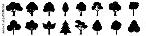 Tree icon vector set. Plants with leafs illustration sign collection. Forest symbol. garden logo.