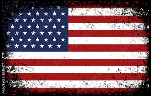 Old dirty grunge vintage united state of america national flag illustration