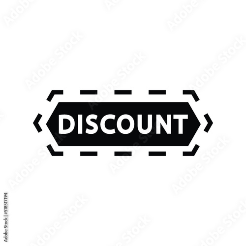 Account, discount icon. Black vector graphics.
