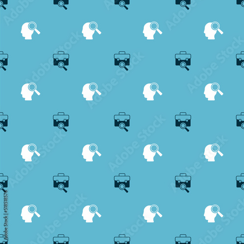 Set Work search and Search people on seamless pattern. Vector