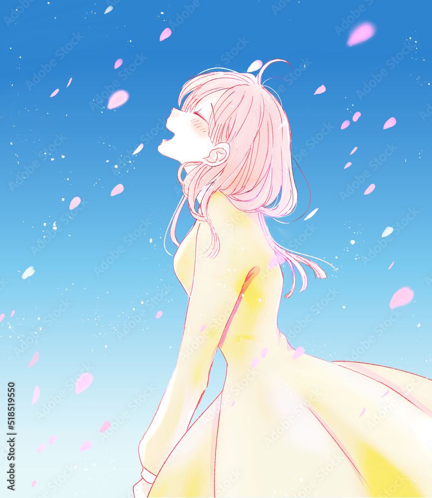 笑顔のワンピースの女性