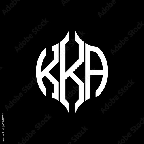 KKA letter logo. KKA best black background vector image. KKA Monogram logo design for entrepreneur and business.
 photo