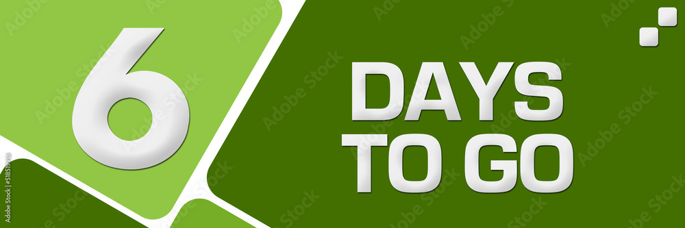 Six Days To Go Green Rounded Squares Horizontal Six Days To Go Green Rounded Squares Horizontal