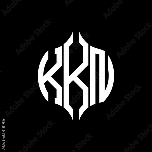 KKN letter logo. KKN best black background vector image. KKN Monogram logo design for entrepreneur and business.
 photo