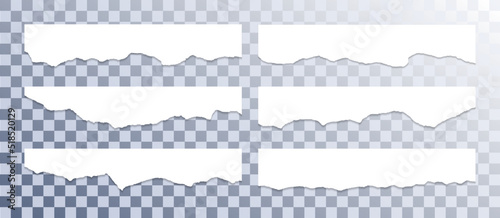 Torn edges of paper, craft design elements vector collection. Ripped edges paper borders