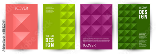 Scientific publication cover template bundle vector design. Bauhaus style digital album mockup
