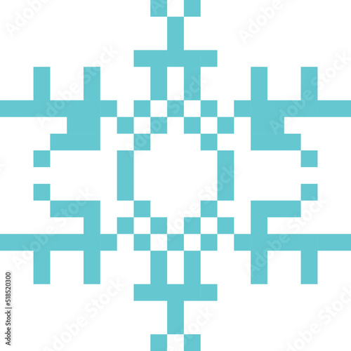 snow flake Pixel art vector illustration. snow flake pixel image or clip art. © Beaut