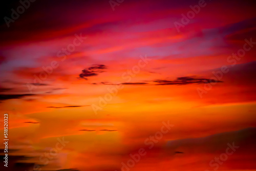 Blur Background, beautiful orange evening sky used for background.