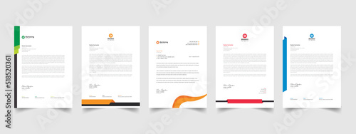 modern creative & clean business style letterhead bundle. company official unique shape layout advertising promotional minimal editable vector illustrator. 