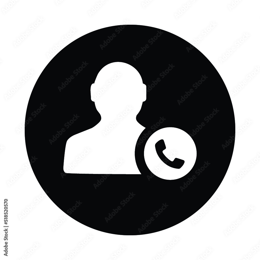 Operator, call, dial, contact icon. Black vector graphics. Operator, call, dial, contact icon. Black vector graphics.