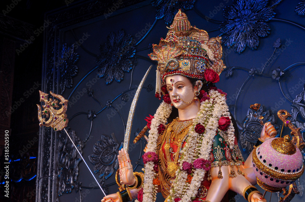 Ταπετσαρία Idol statue of Goddess Maa Durga, happy navratri and dussehra