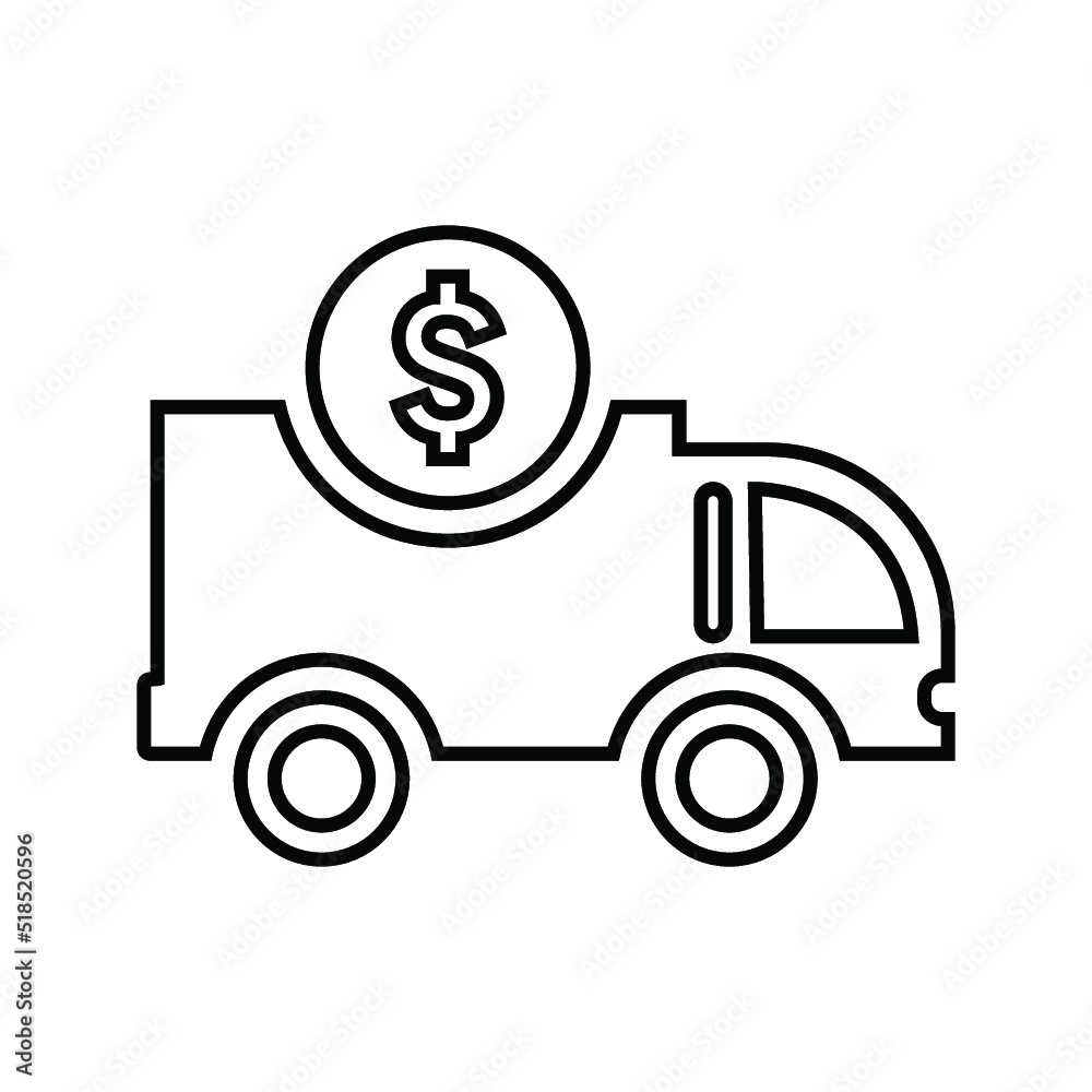 Transportation, delivery, collector car outline icon. Line art vector. Transportation, delivery, collector car outline icon. Line art vector.