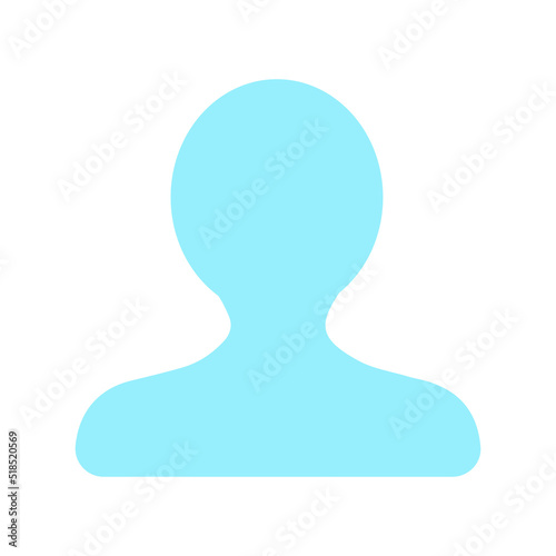 Blue avatar sign semi flat color vector icon. Customer profile. Anonymous guest. Full sized item on white. Network simple cartoon style illustration for web graphic design and animation