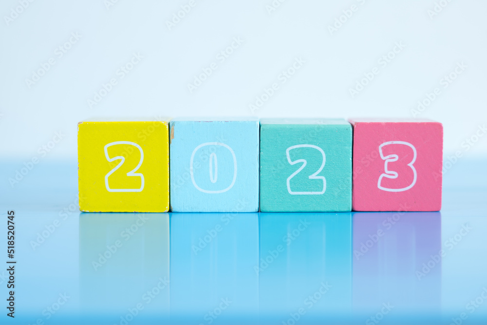 inscription on the colorful cubes on the year of 2023 inscription on the colorful cubes on the year of 2023