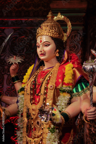 Idol statue of Goddess Maa Durga, happy navratri and dussehra  photo