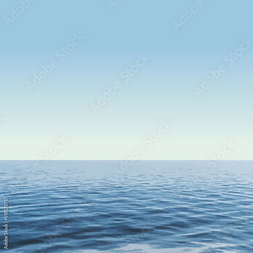 Ocean view vector graphic, pool, sea background, holiday blue water © Tomasz