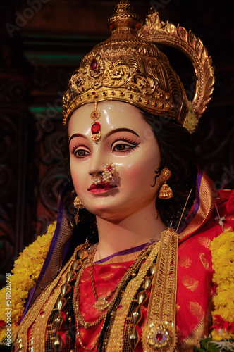 Quadro su tela Idol statue of Goddess Maa Durga, happy navratri and dussehra