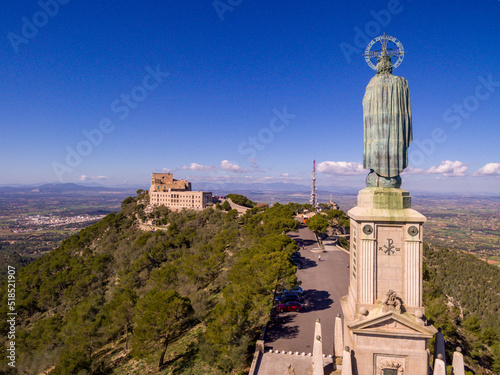 monumento a Cristo Rey, 1934, Santuario de Sant Salvador, Felanitx, Mallorca, balearic islands, Spain photo