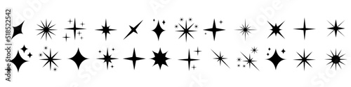 Sparkles icon Vector set. Star element illustration sign collection.