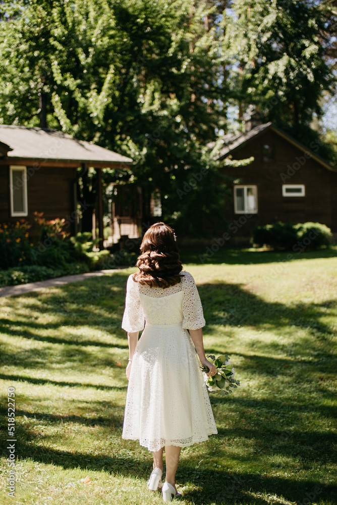 White vintage retro dress girl