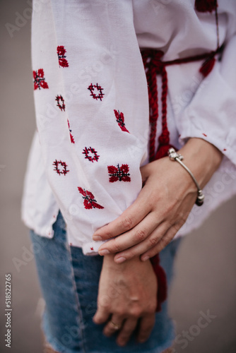 Embroidered pattern on a vintage blouse