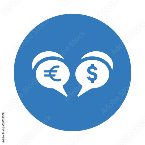 Transaction, swift, communication icon. Blue color design.