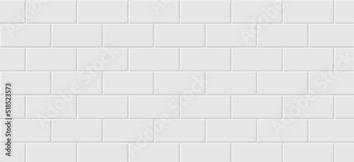 White brick wall background. Abstract geometric seamless pattern design. Vector illustration